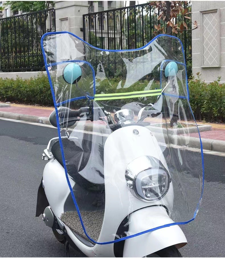 Electric car motorcycle windshield transparent plate widened battery car front rain windshield four seasons windshield