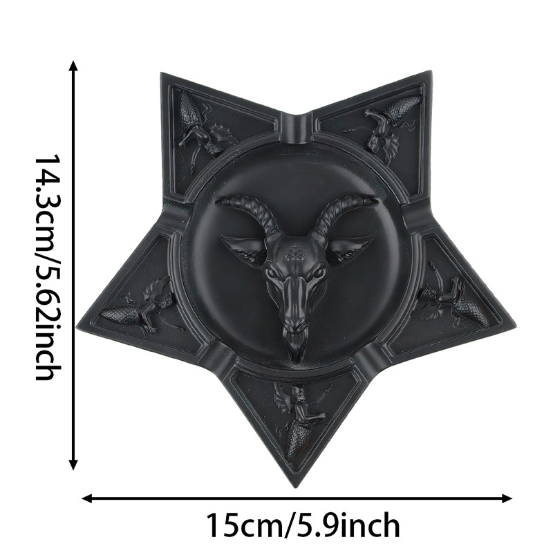 Direct supply five-pointed star mann gothic black goat head ashtray angel skeleton devil decorative desktop ornaments