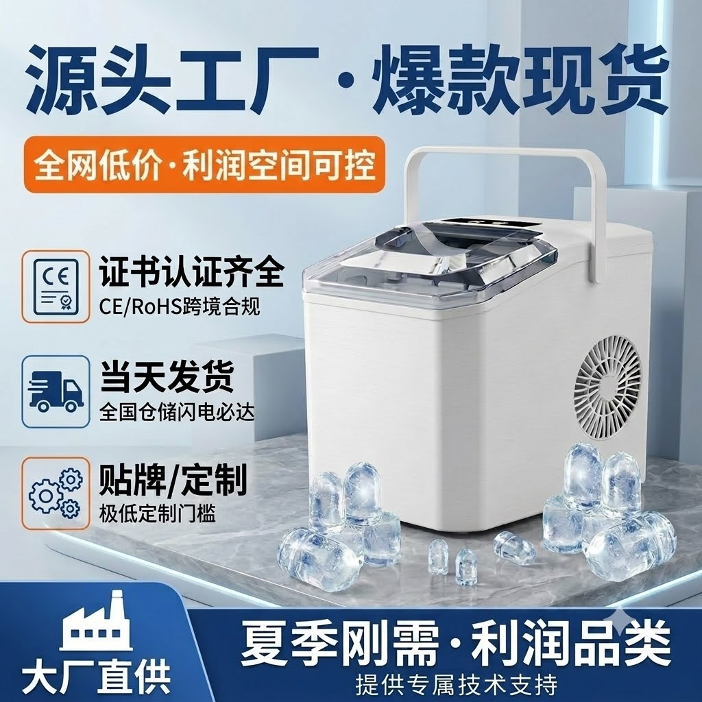 Transfronteriza automática pequeña máquina de hielo máquina de hielo doméstica comercial barraca dormitorio mini máquina de hielo doméstica al por mayor