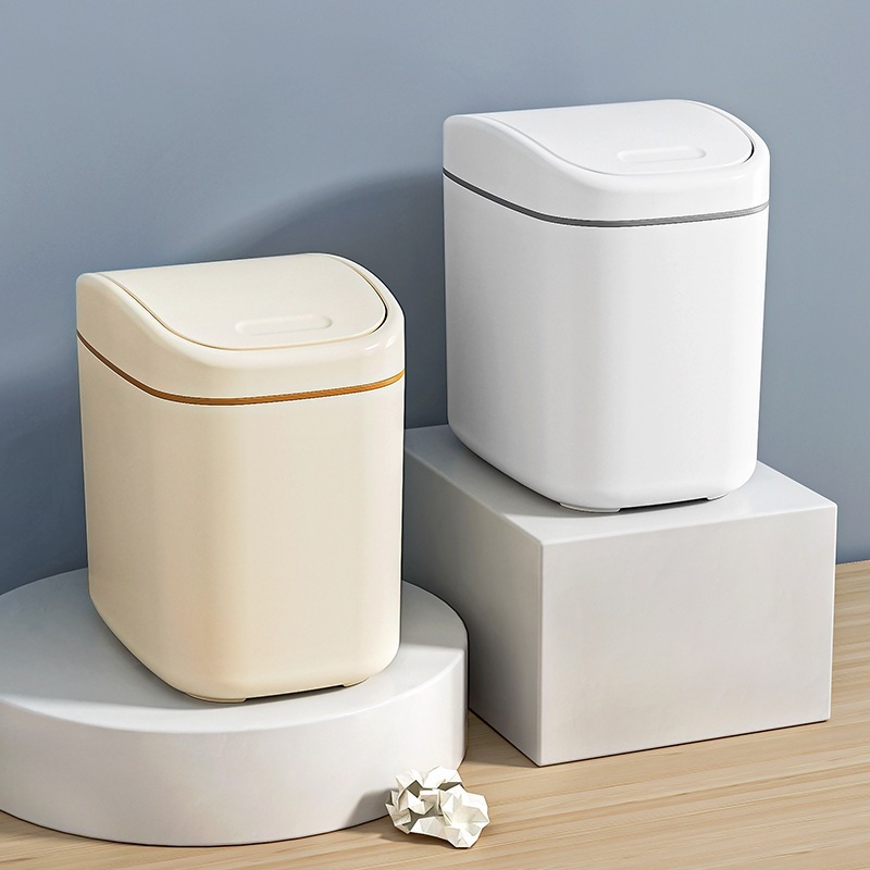 デスクトッププラスチックスイング蓋ゴミ箱家庭用デスクトップ小型ミニゴミ箱クリエイティブヨーロピアンスタイルリビングルームペーパーバスケット蓋付き|undefined