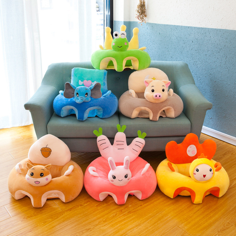 Asiento de Aprendizaje para Bebés, Anti-vuelco, Anti-caídas, Sofá de Peluche para Niños, Sofá Perezoso