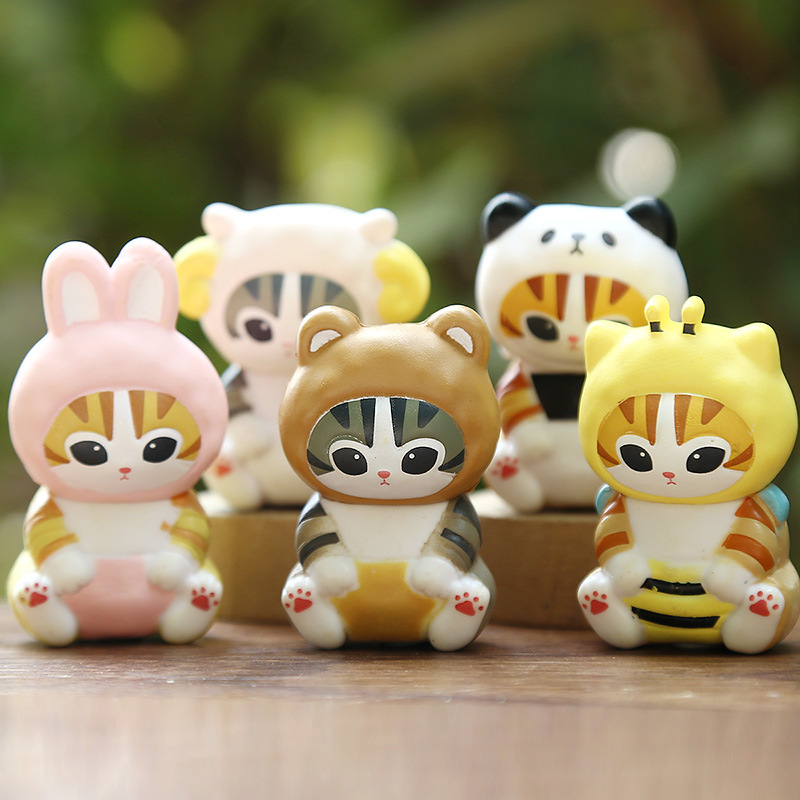 Nuevos productos touver de moda gato japonés COS serie animal muñeca muñeca decoración de pastel de coche decoración de dibujos animados image 3
