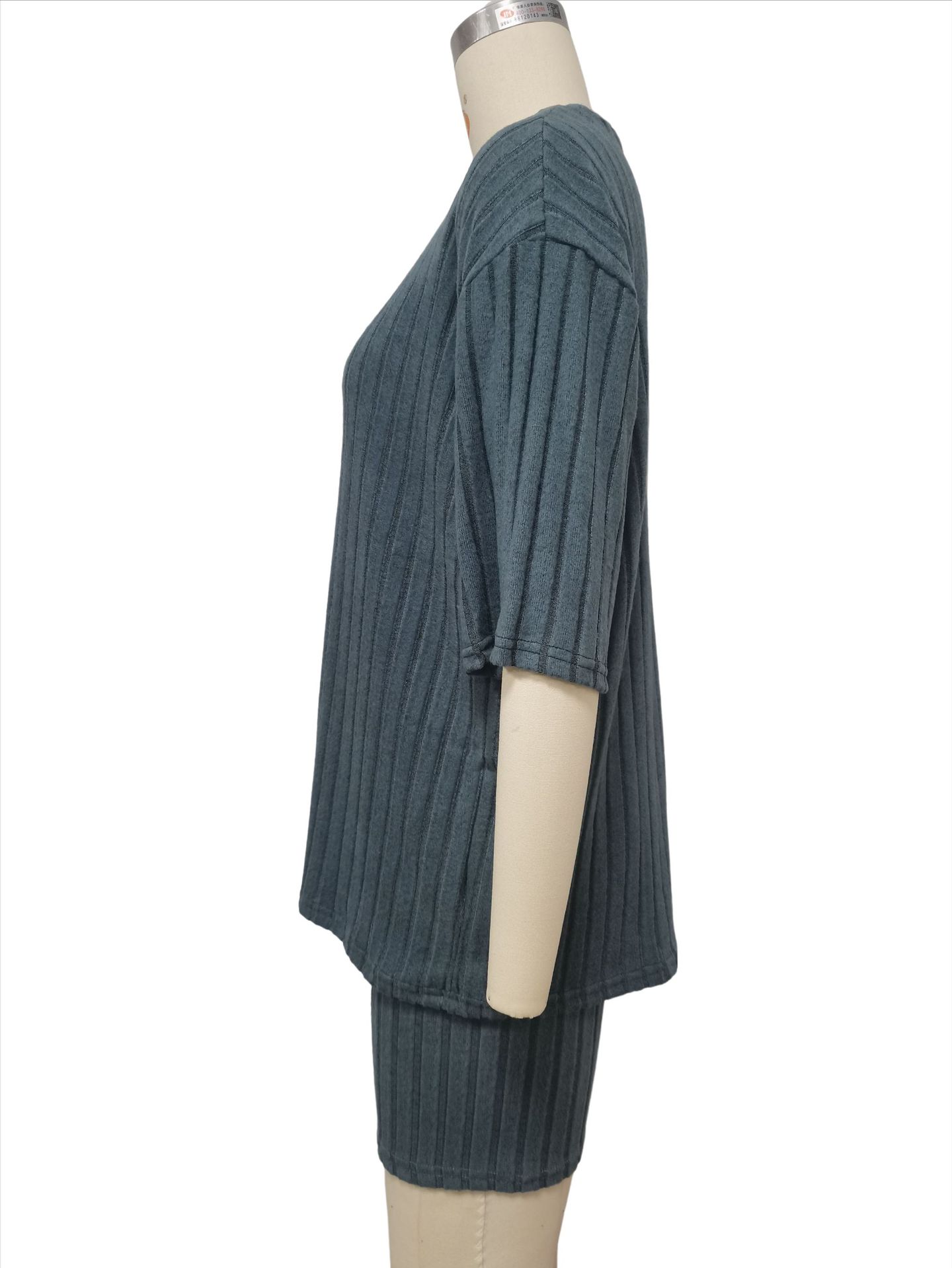 Women's Casual Solid Colour Shorts Set Round Neck Spring Outfit_voghion.com