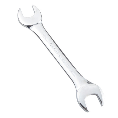 Mirror dual-purpose open-end wrench manual metric double-headed plum blossom eye wrench pure 45 steel fork wrench tool