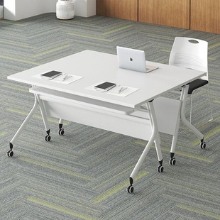 Customized Foldableing Training Table Conference Table and Chair Combination Mobile Splicing Long Table Educational Institution Desk Desk and Chair