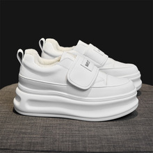 保暖加绒魔术贴小白鞋女2025春秋季新款百搭休闲女鞋内增高板鞋子