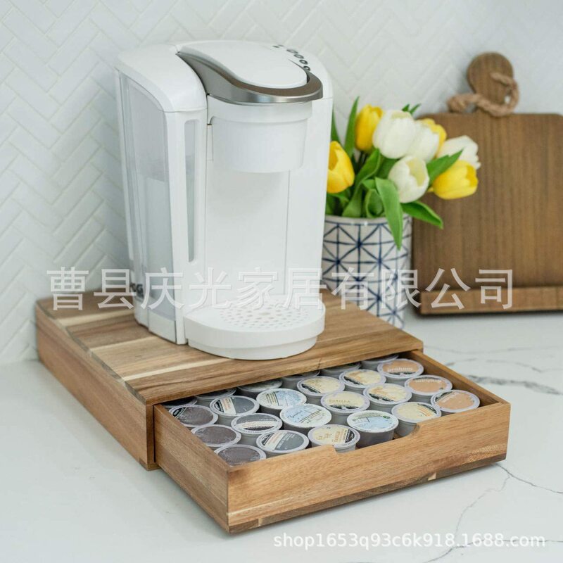 Wooden Drawer Storage Box Multi-compartment Storage Household Tea Bag Coffee Capsule Storage Soybean Milk Coffee Machine Storage Table Wooden Drawer Storage Box Multi-compartment Storage Household Tea Bag Coffee Capsule Storage Soybean Milk Coffee Machine Storage Table