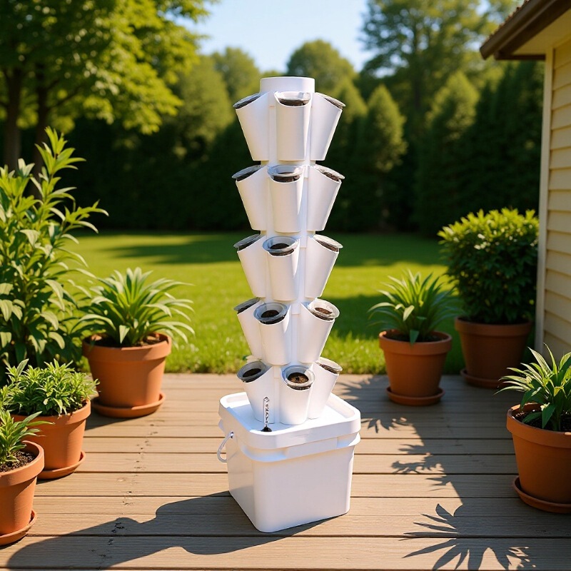 8-Liter Hydroponic Growing Tower Soilless Cultivation Equipment Hydroponic Column Soilless Cultivation Column Desktop Hydroponic Tower