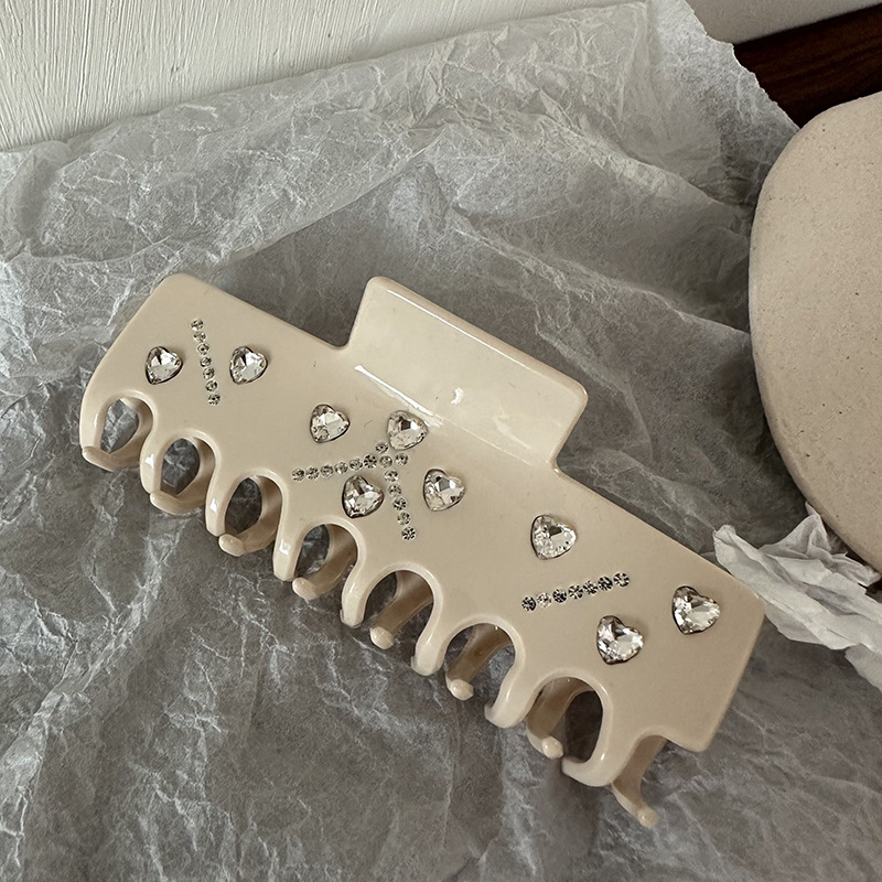 Niche Sød Cool Powder Diamant Kærlighed Grib Clip Haj Clip Diamant Carving Hår Grib Baghovedet Dame Clip Hårnåle Hårtilbehør_voghion.com
