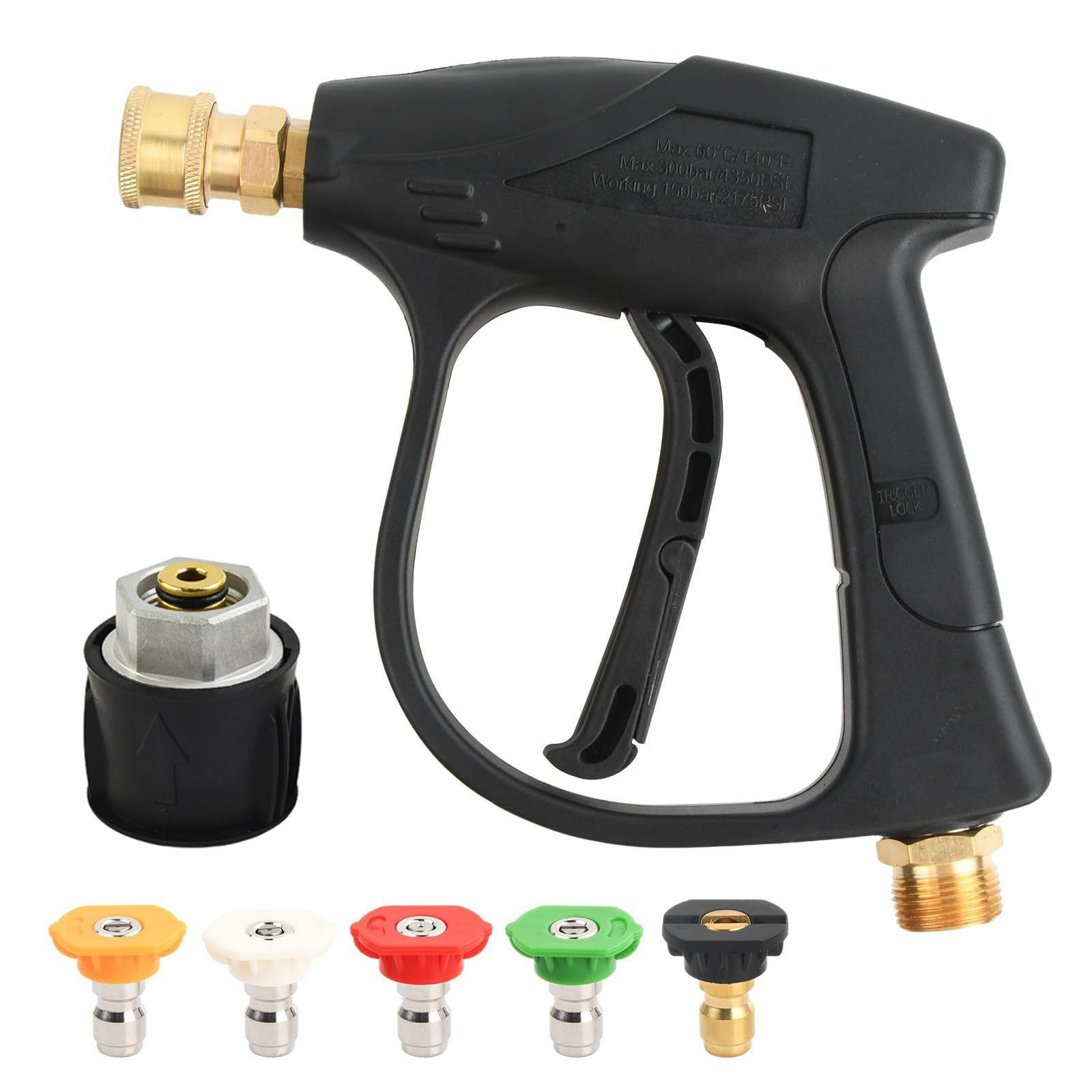 구리 총 + 금속 Karcher 커넥터 + 5색 노즐