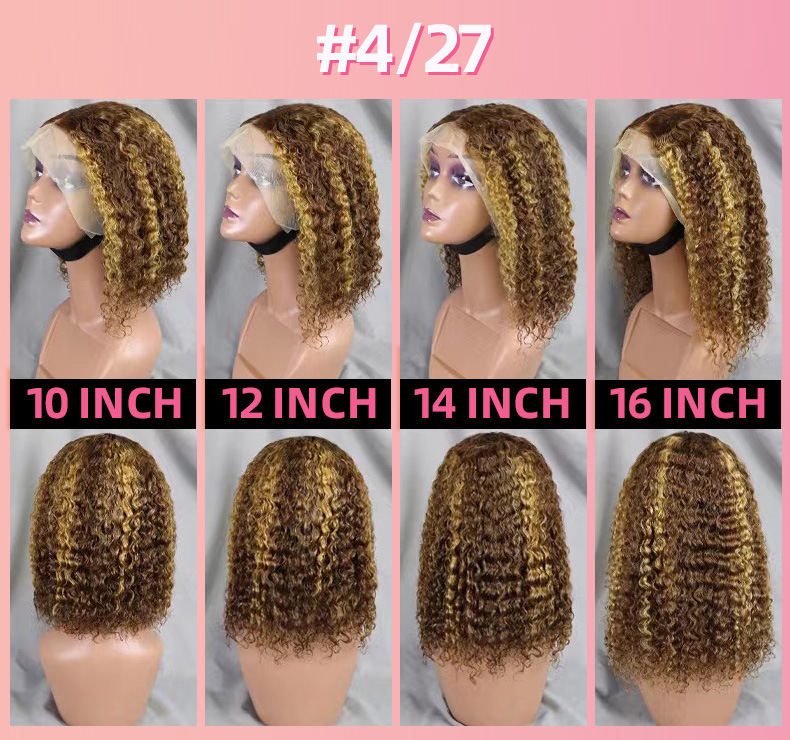 Synthetische Deep Wave Bob Perücke Mit Lace Front Für Damen_voghion.com