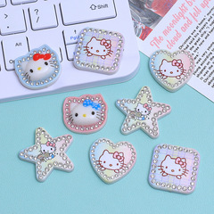 漫画かわいい猫ダイヤモンドパッチ手作り diy ジュエリーヘアピンクリーム接着剤携帯電話ケース樹脂アクセサリー材料パッケージ