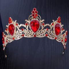亞馬遜歐美跨境同款新娘皇冠 巴洛克彩色婚慶復古合金派對皇冠
