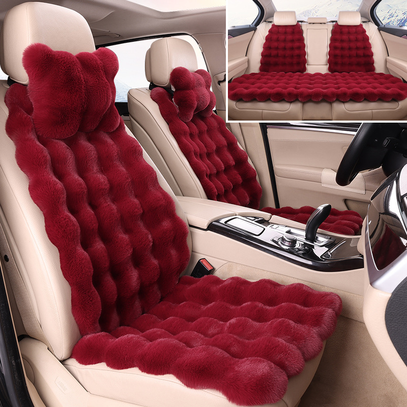 Warm Pad — Qìchē Wool pad - wine-red-full-car-five-seats-2-headrests