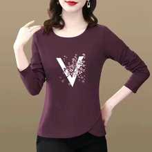 清仓捡漏外贸尾单大牌剪标加绒加厚妈妈装中老年t恤女长袖打底衫