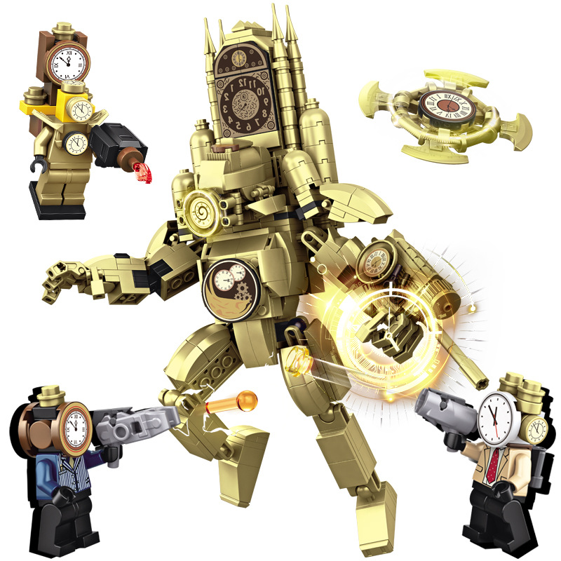 Chaobao 2413 reloj de oro Hombre pequeña partícula bloques de construcción hombre creativo baño hombre Organización regalo transfronterizo AliExpress