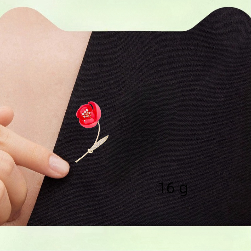 Korean Pearl Flower Pin Ins Brooch Feminine Luxury Stylish High-End Suit Tulip Corsage Accessories