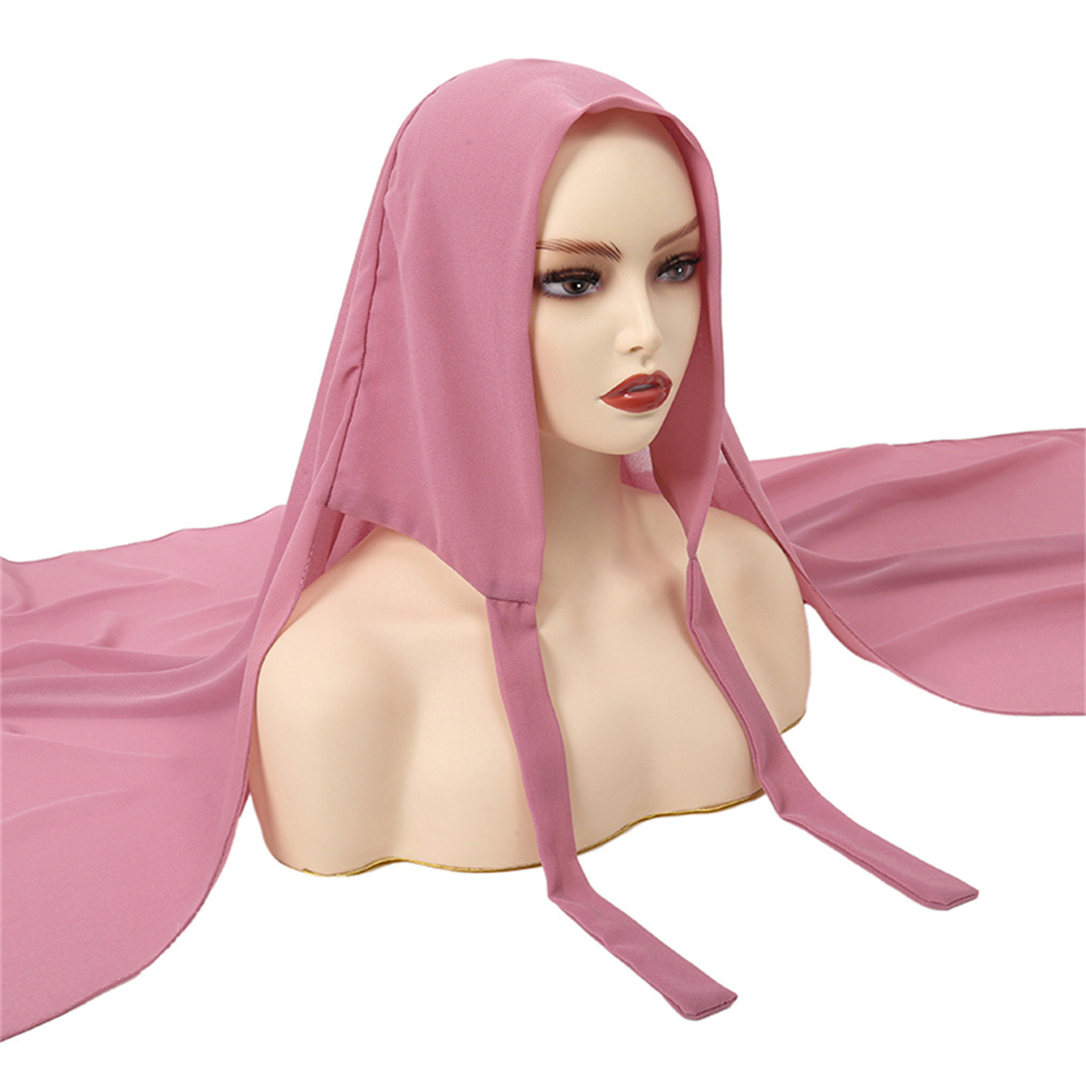 Einfarbiges Chiffonband für ein praktisches Kopftuch für Damen_voghion.com