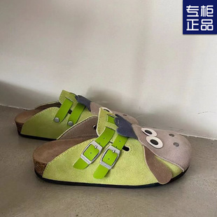 Cute Cartoon Baotou Burken Shoes Women's 2024 New Fashion All-match Casual Lazy Shoes Half Wooden Slippers Women