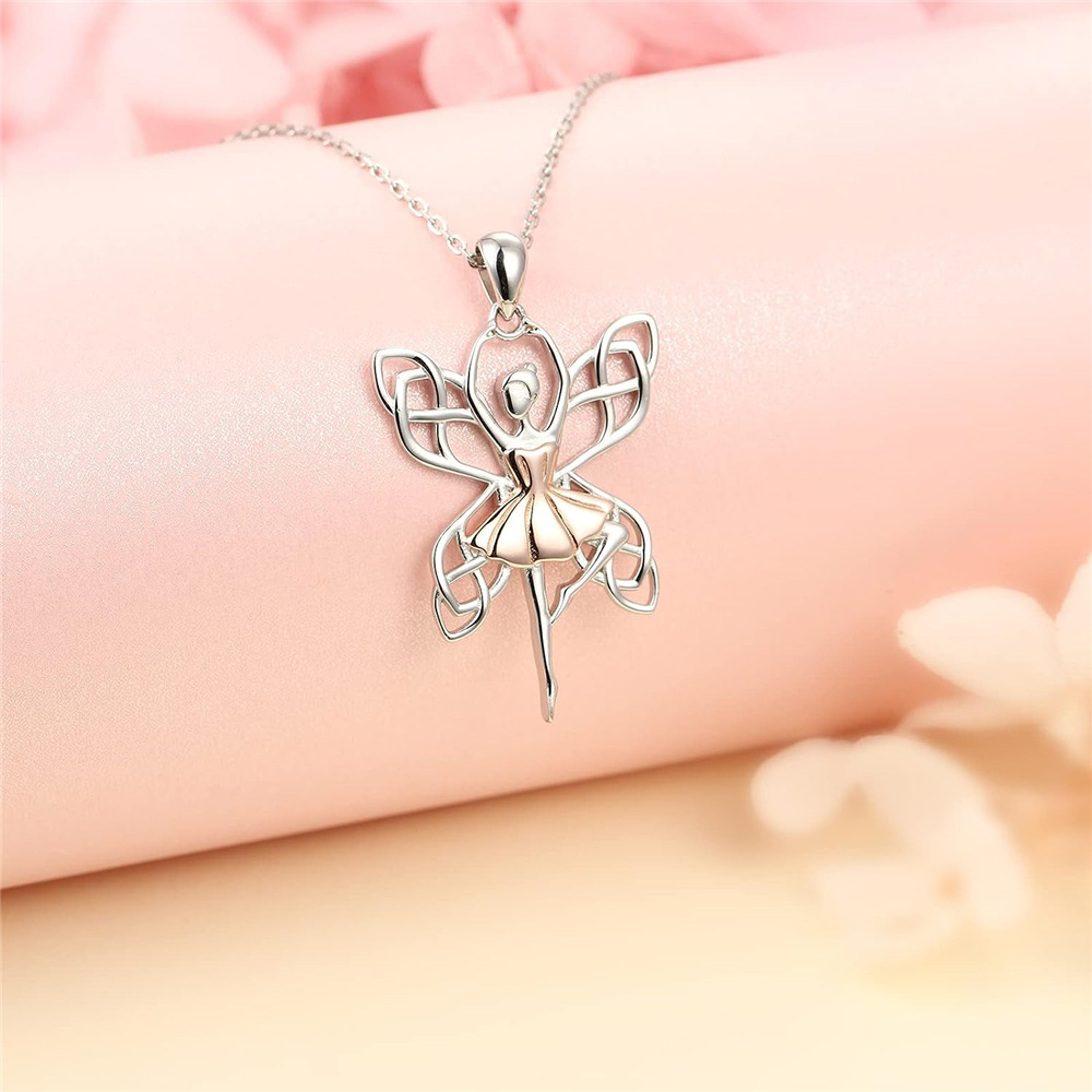 Ballet fee hanger ketting voor dames elegant minimalistisch sieraad_voghion.com