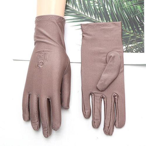Summer Sun Protection Gloves for Women, Thin Style for Spring and Autumn, Electric Bike Riding, Driving Etiquette, Elastic, Jewelry, Lace, UV Protection