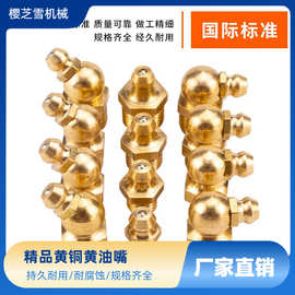 黄油嘴铜油嘴 直型弯型注油嘴直型弯型 轴承油枪注油嘴挖机油嘴