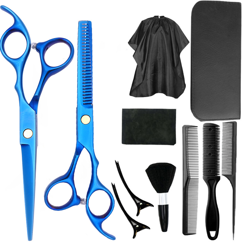 Juego de tijeras de peluquería de acero inoxidable para peluqueros, tijeras planas para adelgazar, tijeras de peluquería domésticas, tijeras de peluquería afiladas