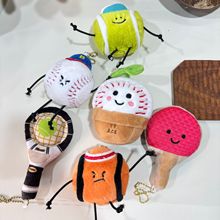 创意球球运动毛绒公仔钥匙扣男女包包小挂饰卡通可爱网球挂件玩偶