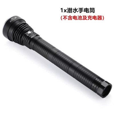 Cross-Border Best-Selling P70 Diving Flashlight, Special Aluminum Alloy High-Intensity Flashlight for Underwater Use, with Power Display (UV fənərlər) - white-light-flashlight-without-battery-and-charger