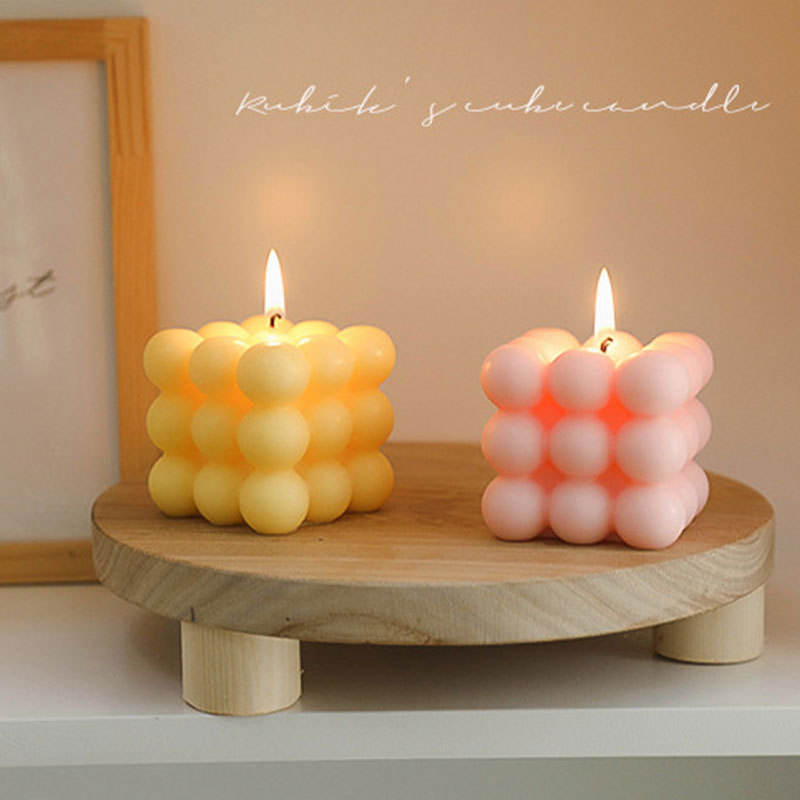 Modelado Rubik 's perfumes de vela de perfume decoración para el hogar in viento perfumado vela de cumpleaños fotos regalos creativos