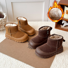 儿童雪地靴2025冬季新款男女宝宝棉靴加绒保暖大棉鞋加厚中童短靴