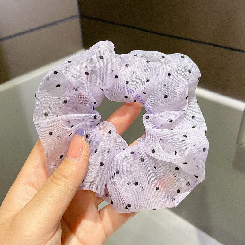 Estrellas con el mismo anillo de cabello de intestino grande estricado de moda simple dulce y elegante cuerda de cabello de dama de alta elástica cuerda de cabeza universal