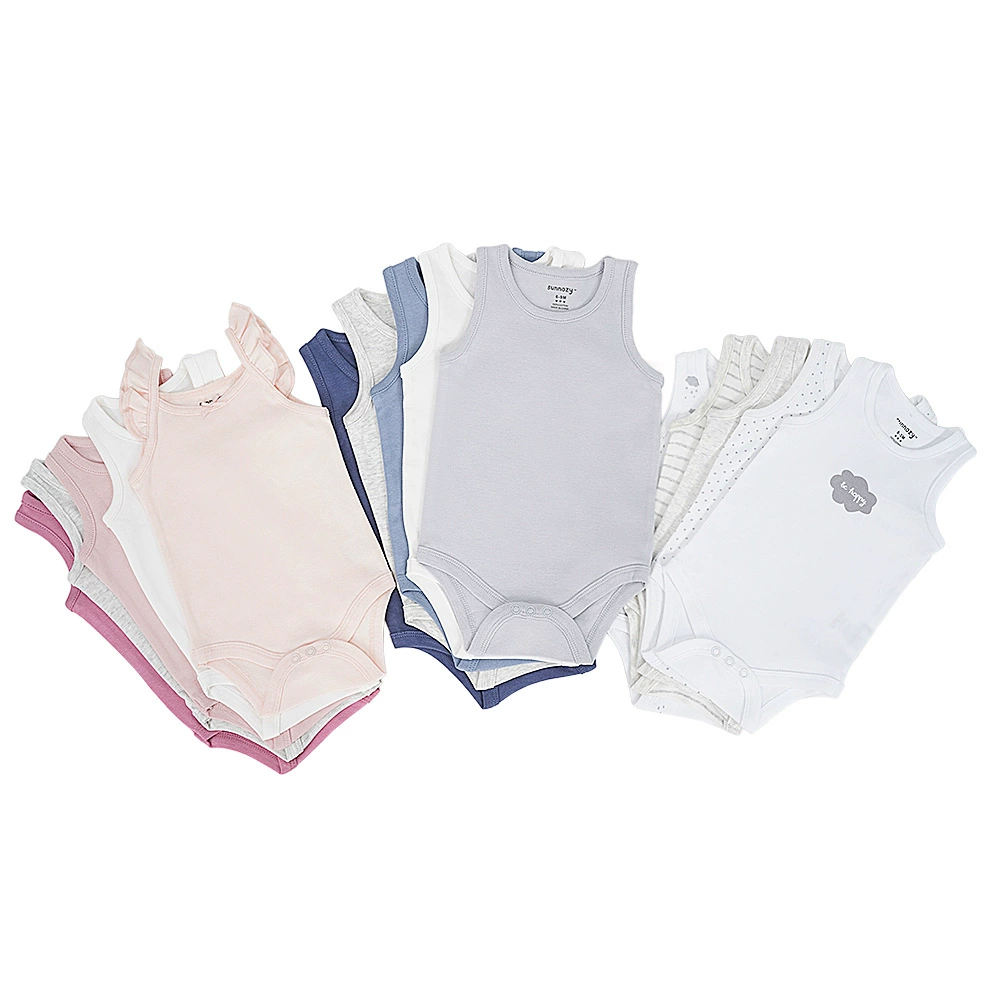 Новый набор из 5 предметов для новорожденных: майка из чистого хлопка Sunnozy, летняя одежда для малышей