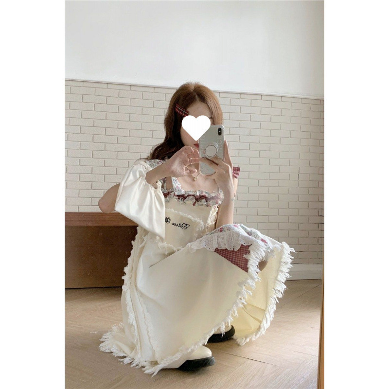 Designed Suspender Dress for Women Summer New College Style Sweet Forest Floral Splicing Denim Skirt Large Size Designed Suspender Dress for Women Summer New College Style Sweet Forest Floral Splicing Denim Skirt Large Size