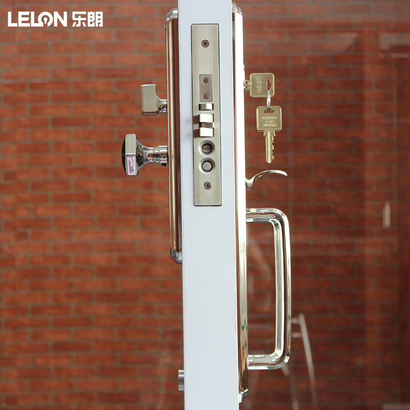Cerradura de Puerta de Lujo Estilo Americano Le Lang, Manija de Puerta de Acero Inoxidable con Botón, Cerradura Antirrobo para Puerta Doble de Villa