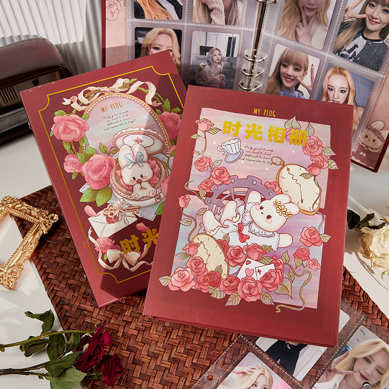 Álbum de fotos de rosas, álbum de tarjetas, álbum de tarjetas de 3 pulgadas, 4 pulgadas, álbum de tarjetas de colección