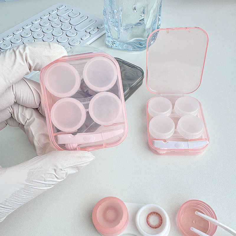 Contact lens quadruple box beauty pupil companion box nursing double box multi-pair simple transparent box factory wholesale