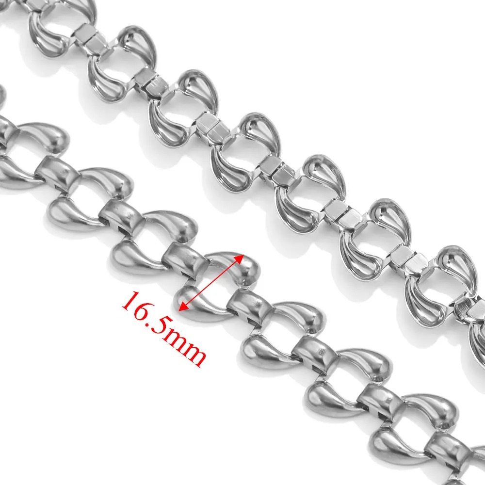 Acero inoxidable Hip Hop Heavy Metal Cadena gruesa grande Acero de titanio DIY Moda europea y americana Cadena semiacabada Cadena de bolso hecha a mano