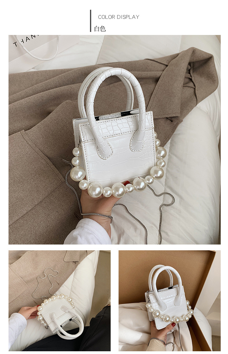New Trendy Fashion Pearl Chain Messenger Bag display picture 3