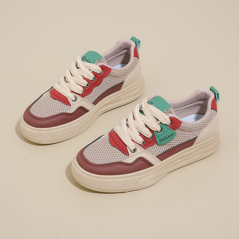 2025 zapatos de verano para mujer nuevos zapatos de lona transpirables para mujer, versión coreana de todo fósforo, plataforma deportiva y casual, zapatillas bajas, zapatos de moda