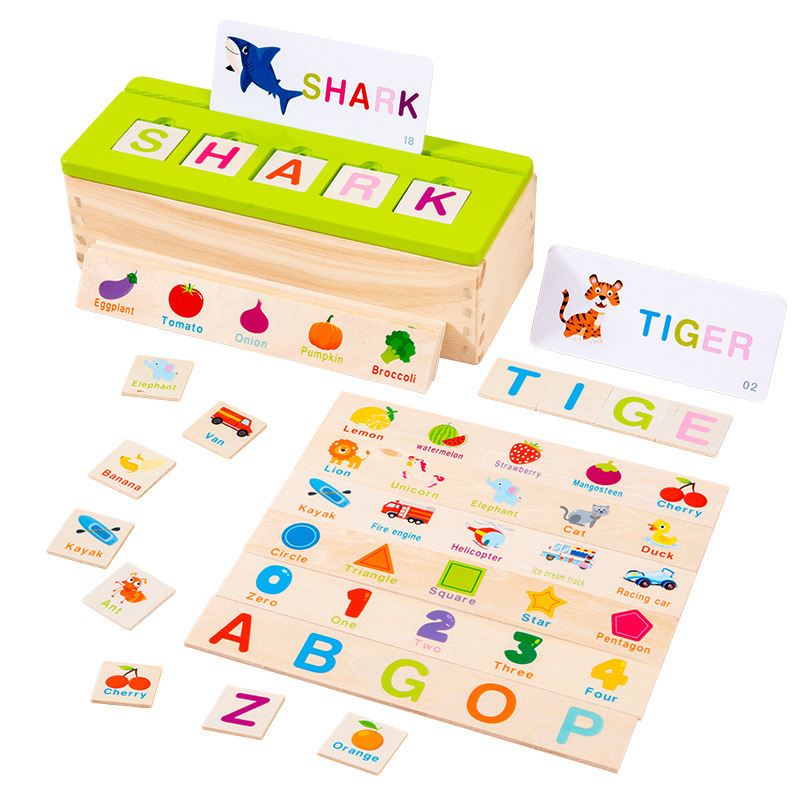 Caja de clasificación de conocimientos a juego de formas de madera para niños Educación temprana Números educativos Caracteres chinos Cognitivos Clip de tubo de ensayo Juguetes de cuentas