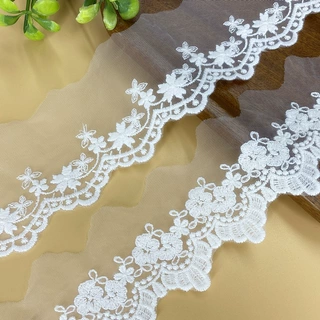 米白色蕾丝花边镂空衣服裙子下摆装饰布料diy材料辅料边宽5厘米