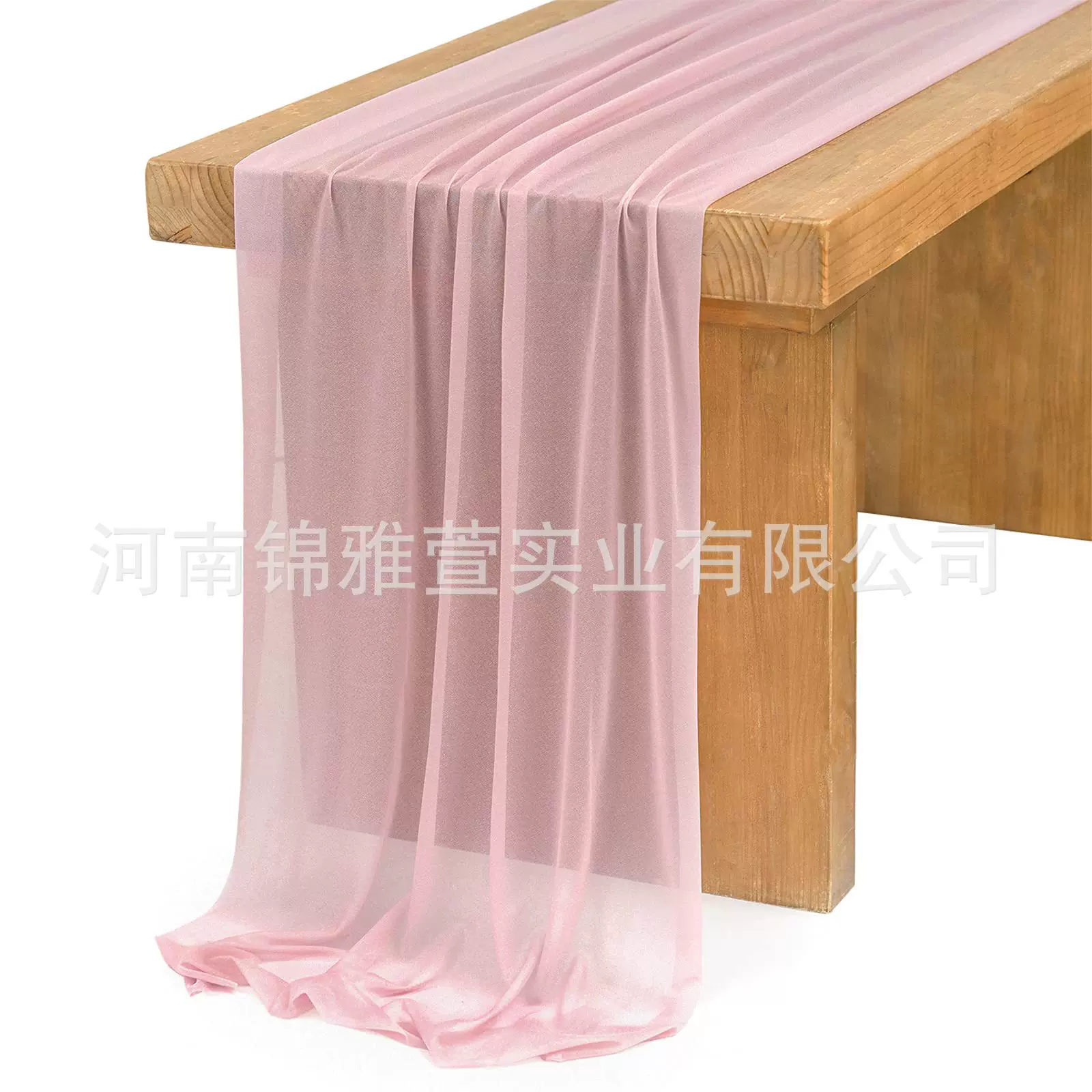 亚马逊珍珠亮光雪纺桌旗婚礼桌布派对户外装饰纯色桌旗厂家批发