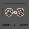 Cat head silver base black