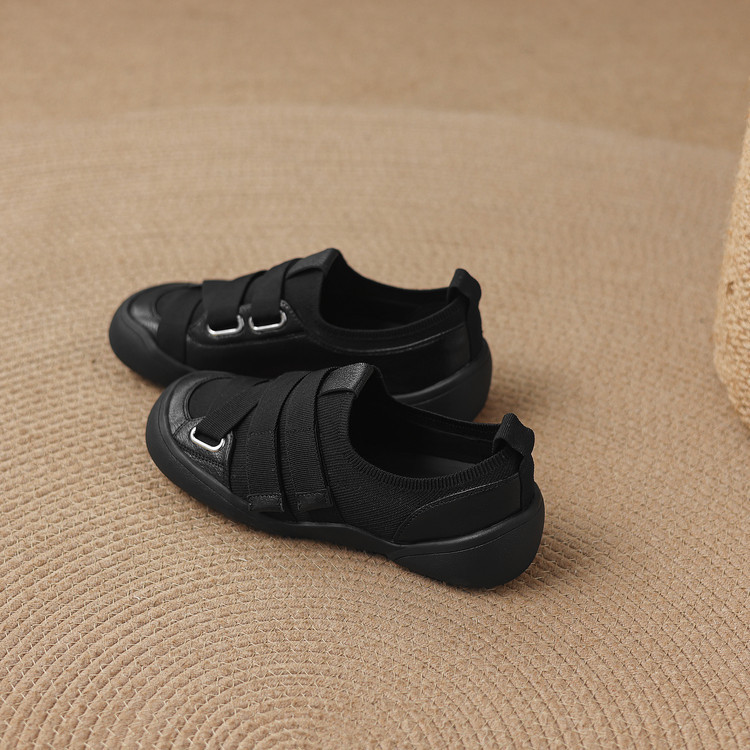 Giày sneaker nữ chunky đế dày da dê phối màu cao cấp — màu đen, màu trắng ngà chi tiết 82