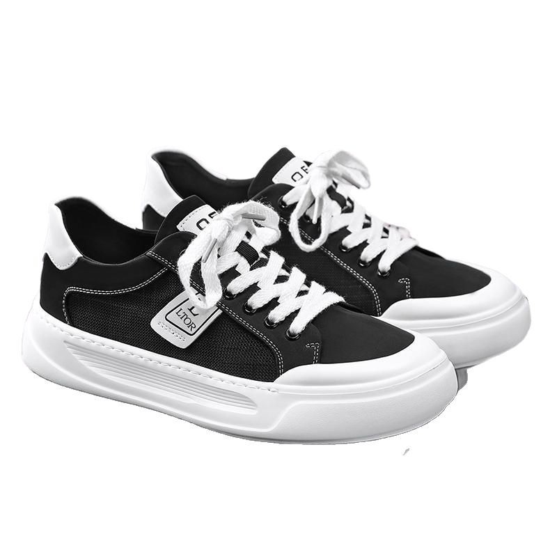 Live 2025 Four Seasons Nuevos zapatos de tela de seda de hielo de calidad Zapatillas de deporte para estudiantes jóvenes Zapatos de hombre transpirables Zapatos de moda Lefu