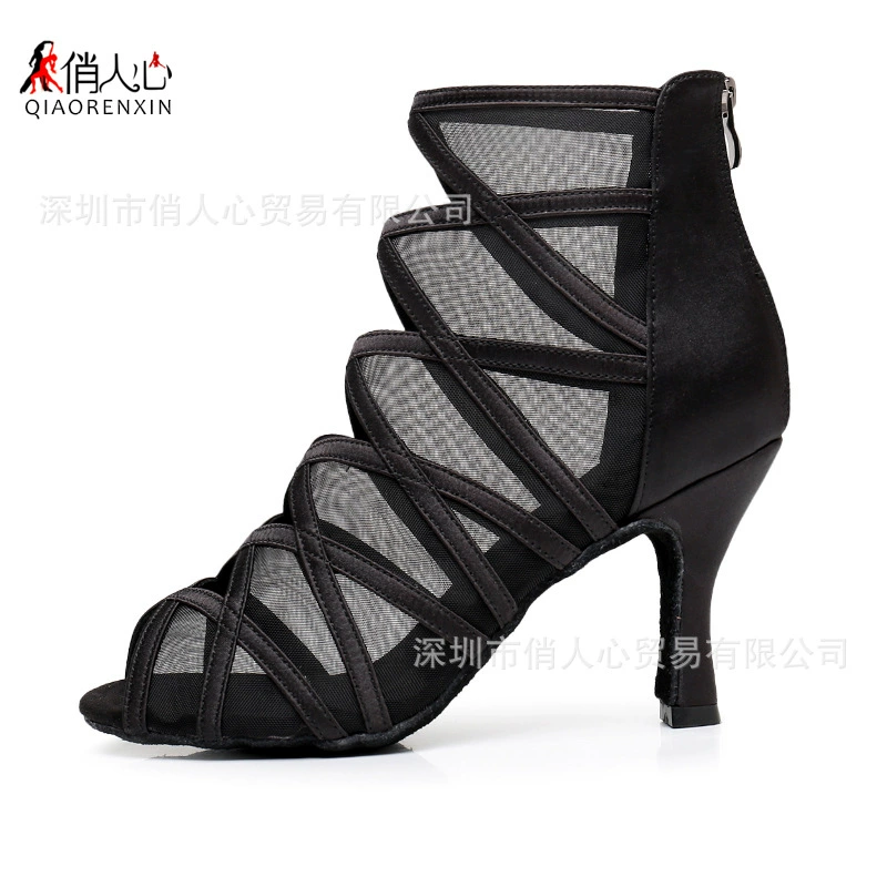 Внешнеторговая танцевальная обувь для женщин 2024, обувь для латинских джазовых танцев, танцевальная обувь с вырезами для взрослых, сандалии для социальных танцев, сальсы
