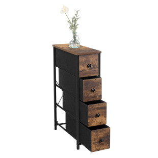 Living Room Storage Rack Fashionable Simple Wooden Handle Storage Cabinet Retro Color Simple Structure Storage Cabinet