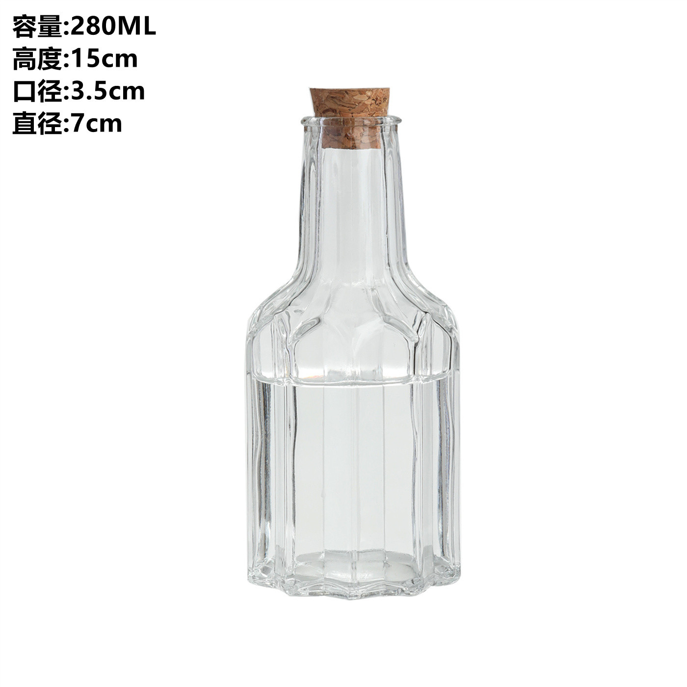 Botella de Vidrio para Bebidas con Tapón de Madera, Transparente, para Vino de Frutas y Cocina image 9