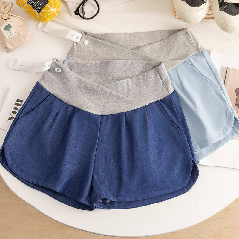 Pregnant women's shorts summer wear Tencel Denim wide leg summer pants small loose Summer Shorts